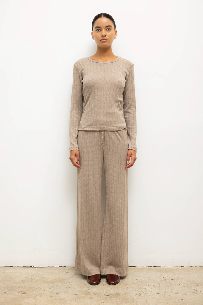 Leset Pointelle Slim Fit Long Sleeve Regular Price $98 USD