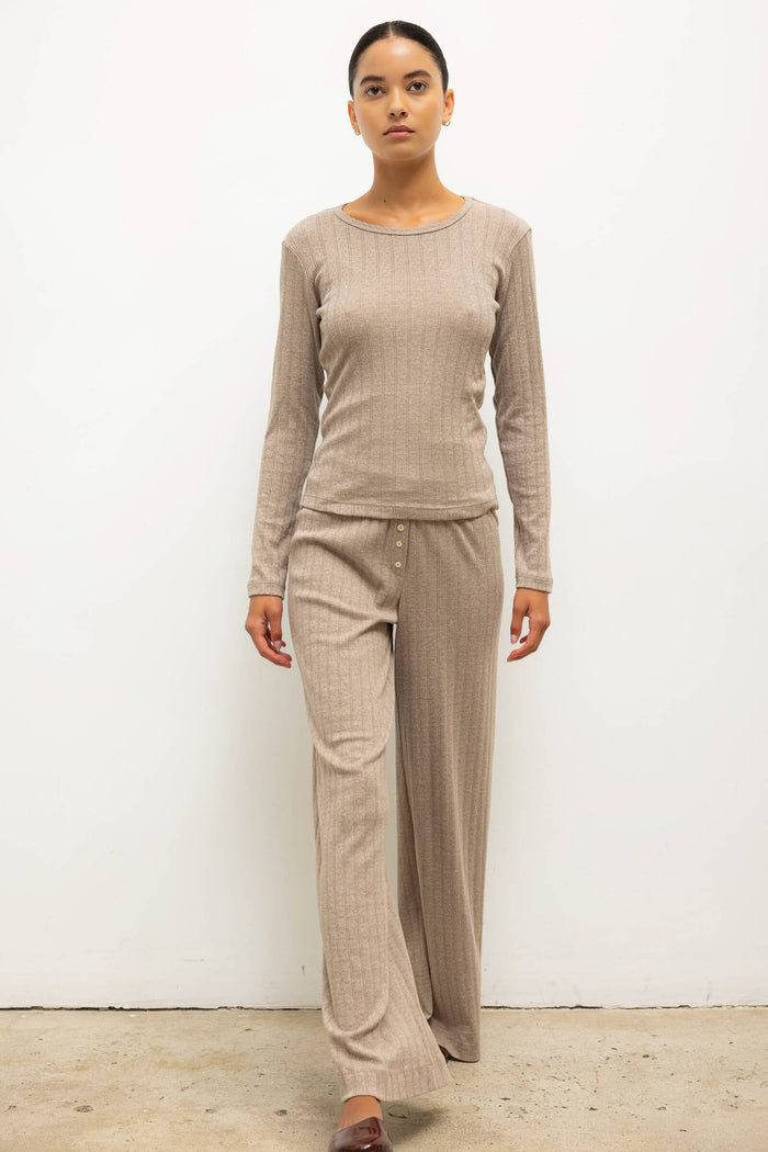 Leset Pointelle Slim Fit Long Sleeve Regular Price $98 USD