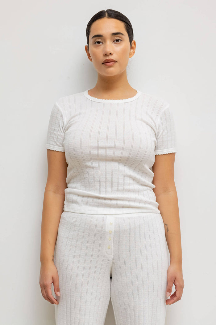 Leset Pointelle Slim Fit Tee 2 Pack Regular Price $176 USD Sale Price $160 USD