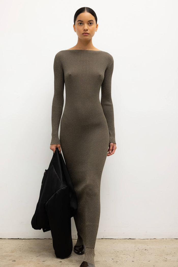 Leset Pre-Order: Blake Rib Long Sleeve Maxi Regular Price $480 USD