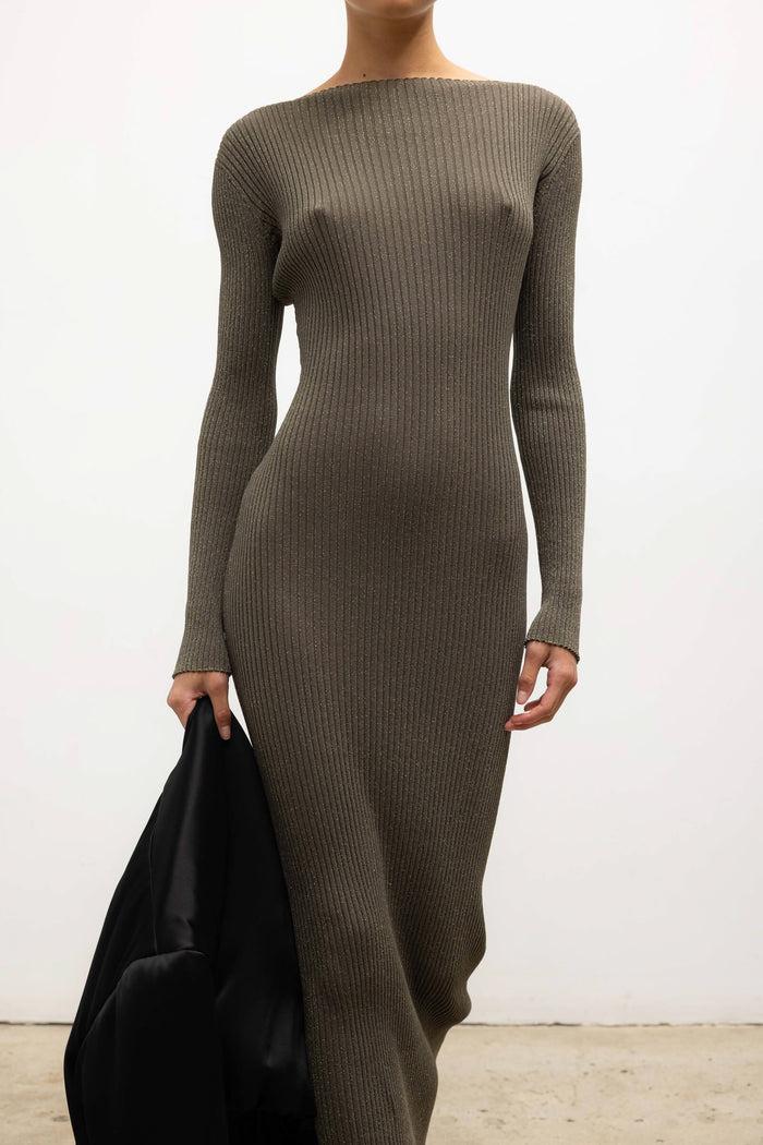 Leset Pre-Order: Blake Rib Long Sleeve Maxi Regular Price $480 USD