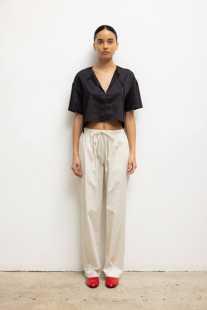 Leset Yoko Short Sleeve Tie Top Regular Price $160 USD