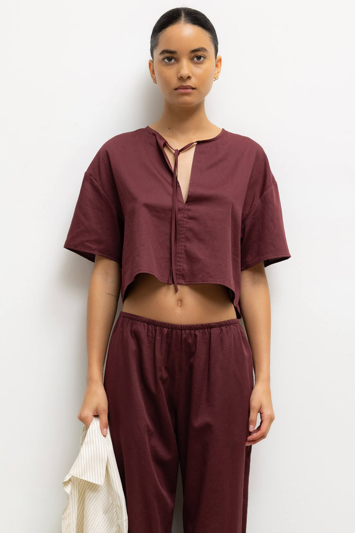 leset Yoko Short Sleeve Tie Top Regular price $160 USD