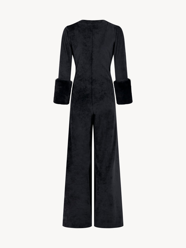 Leslie Amon Amanda Jumpsuit Velvet - Black