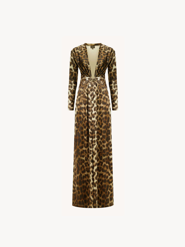 leslie amon Amanda maxi dress velvet - Leopard