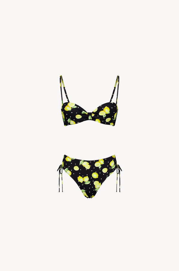 leslie amon Caro Bikini Set - Black Lemon