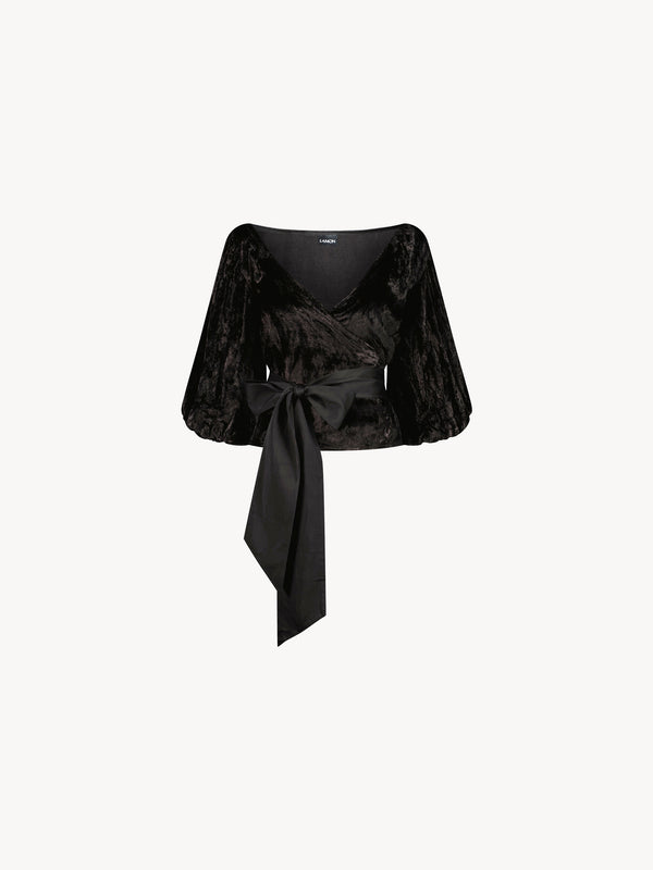 leslie amon Love top velvet - Black