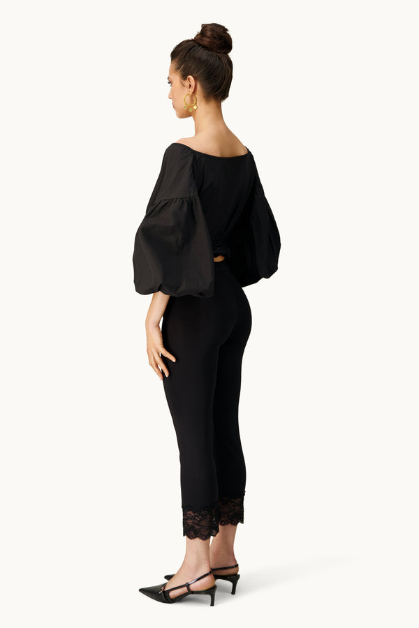 Leslie Amon Love Wrap Top - Black