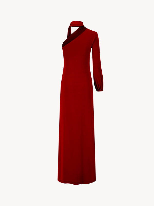 Leslie Amon Maxi Scarf Dress - Red