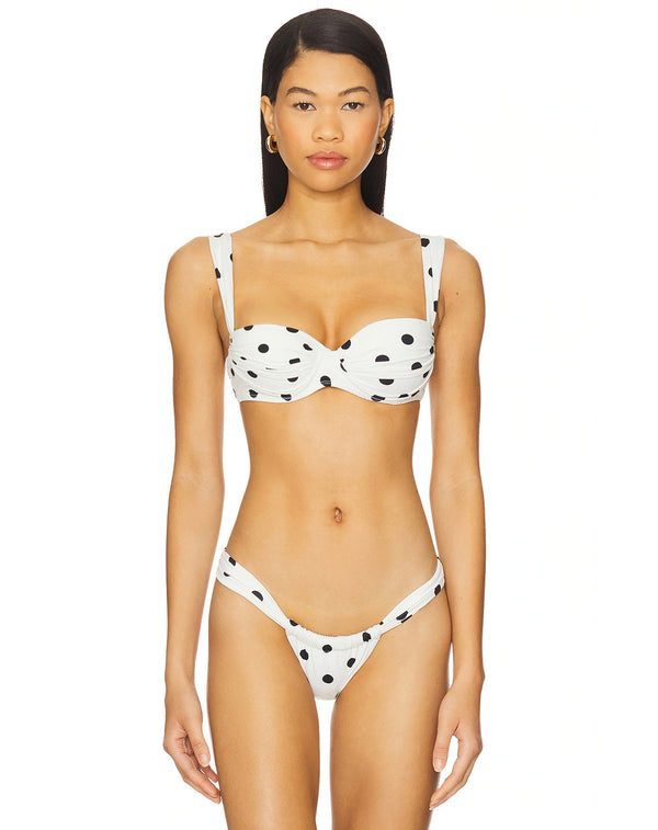 Leslie Amon Paloma Bikini Set - Cream Polka