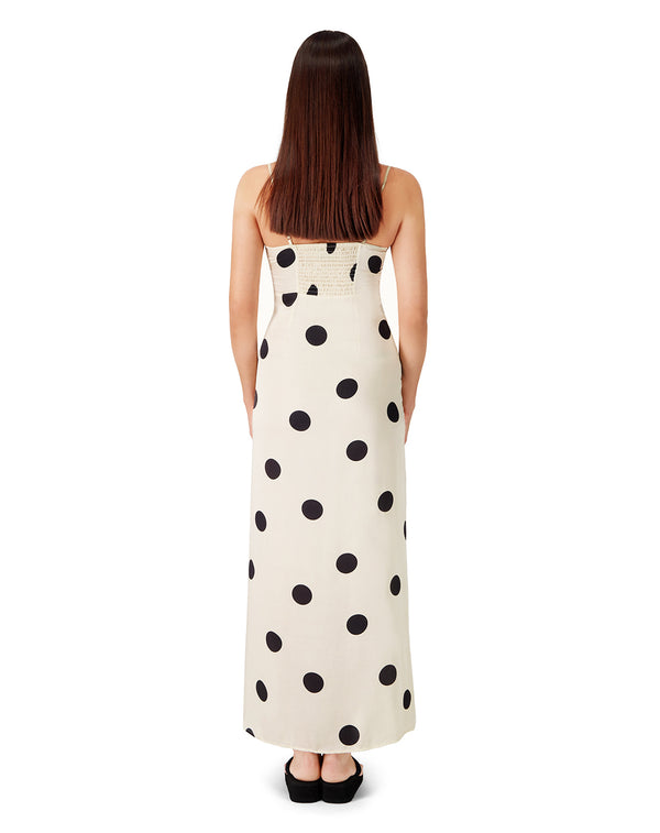 Leslie Amon Slip Dress - Cream Polka