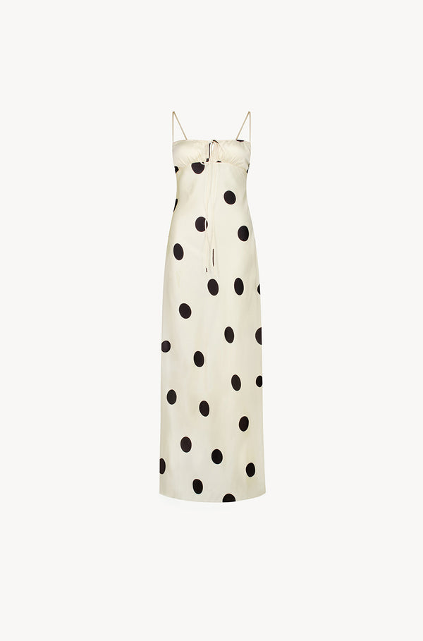 leslie amon Slip Dress - Cream Polka