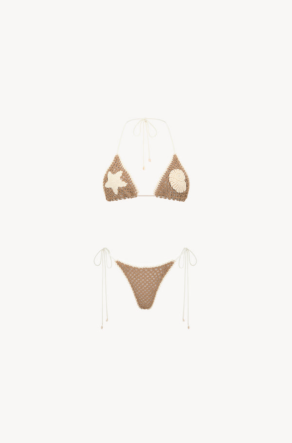 leslie amon Starfish crochet bikini set