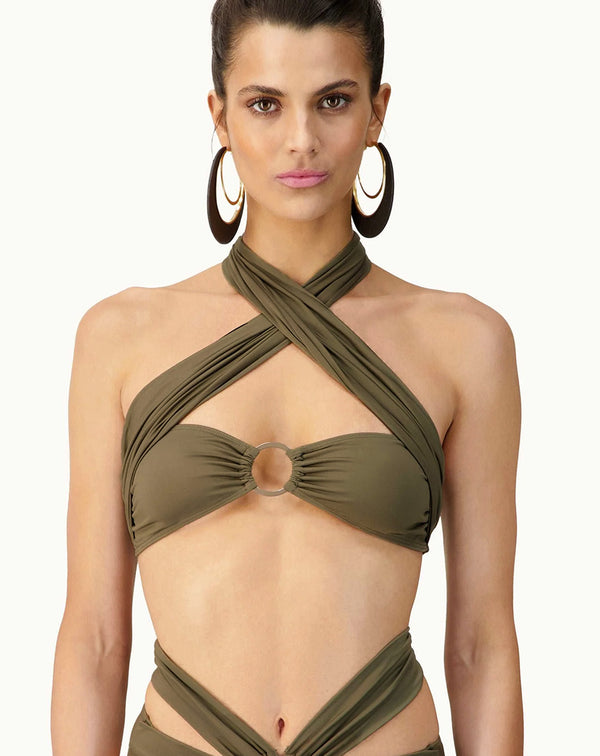 Leslie Amon Toghzan Bikini Top - Earth
