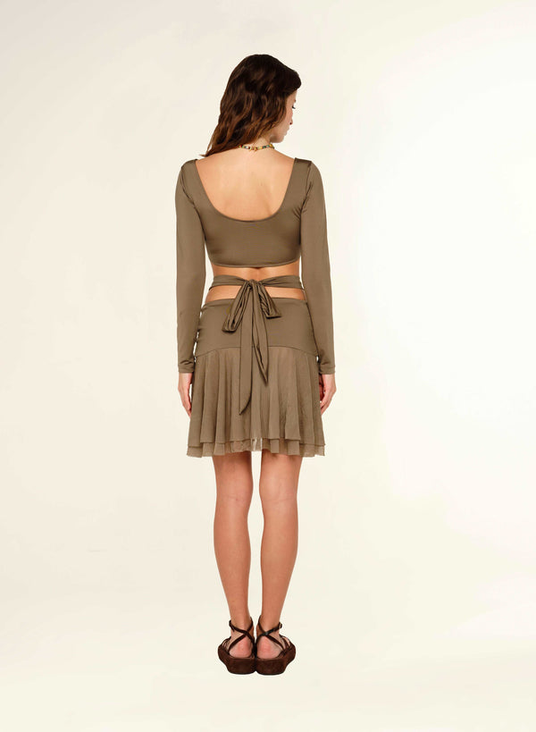 Leslie Amon Toghzan Mini Skirt - Earth