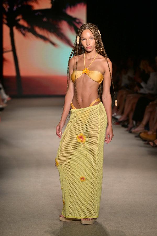 Leslie Amon Treasure Hibiscus Maxi Skirt