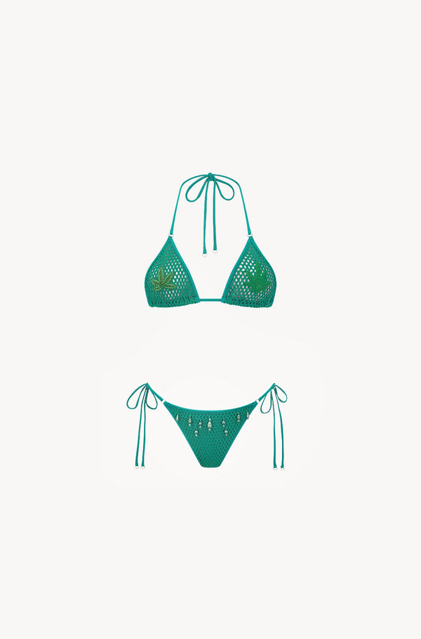 leslie amon Treasure Jamaica bikini set - Green