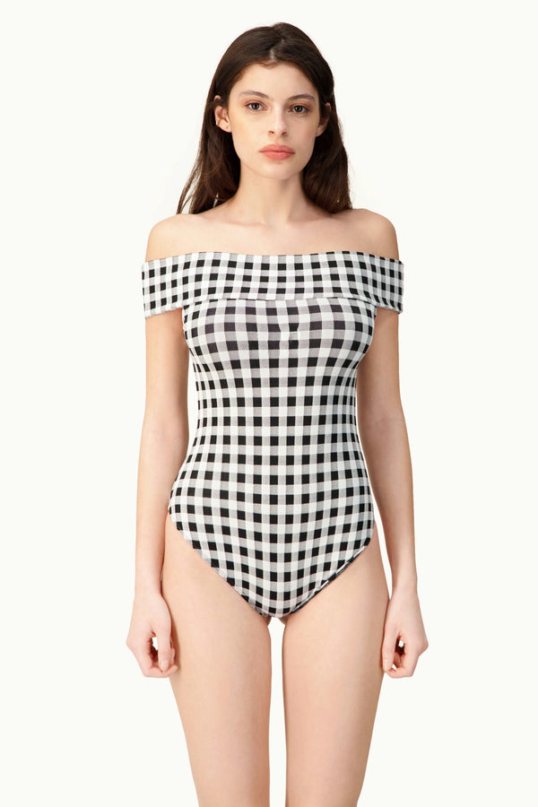 Leslie Amon Rosalia One Piece - Black And White Gingham
