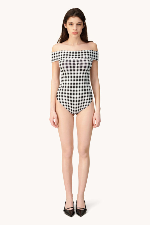 Leslie Amon Rosalia One Piece - Black And White Gingham