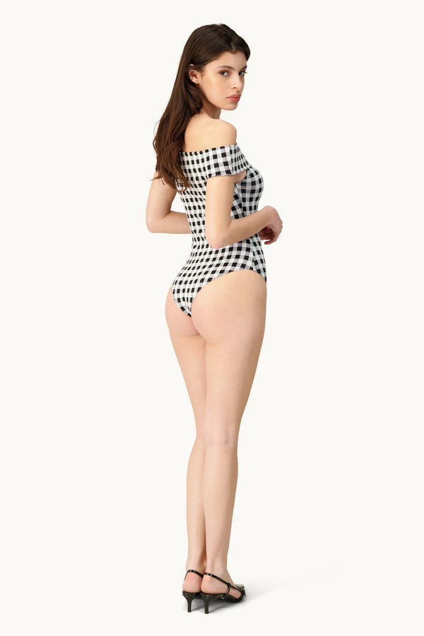 Leslie Amon Rosalia One Piece - Black And White Gingham
