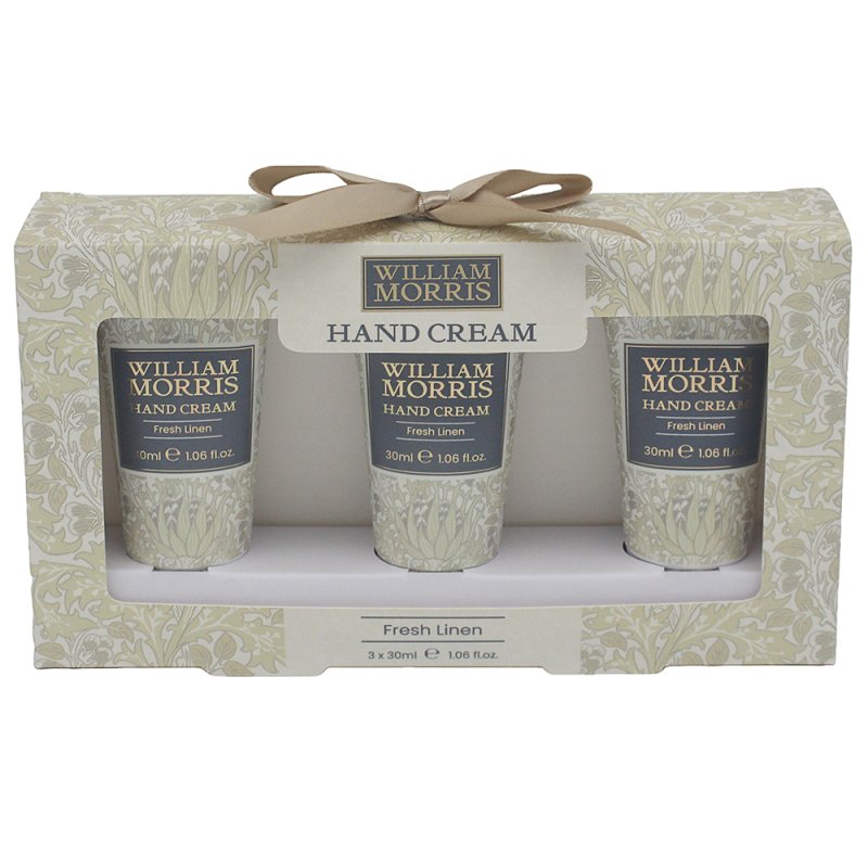 lesser & pavey ARTICHOKE HAND CREAM SET 3 Wm. MORRIS FRESH LINEN LP76290