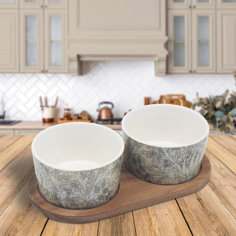 lesser & pavey ARTICHOKE SNACK BOWLS WOODEN BASE LP75842