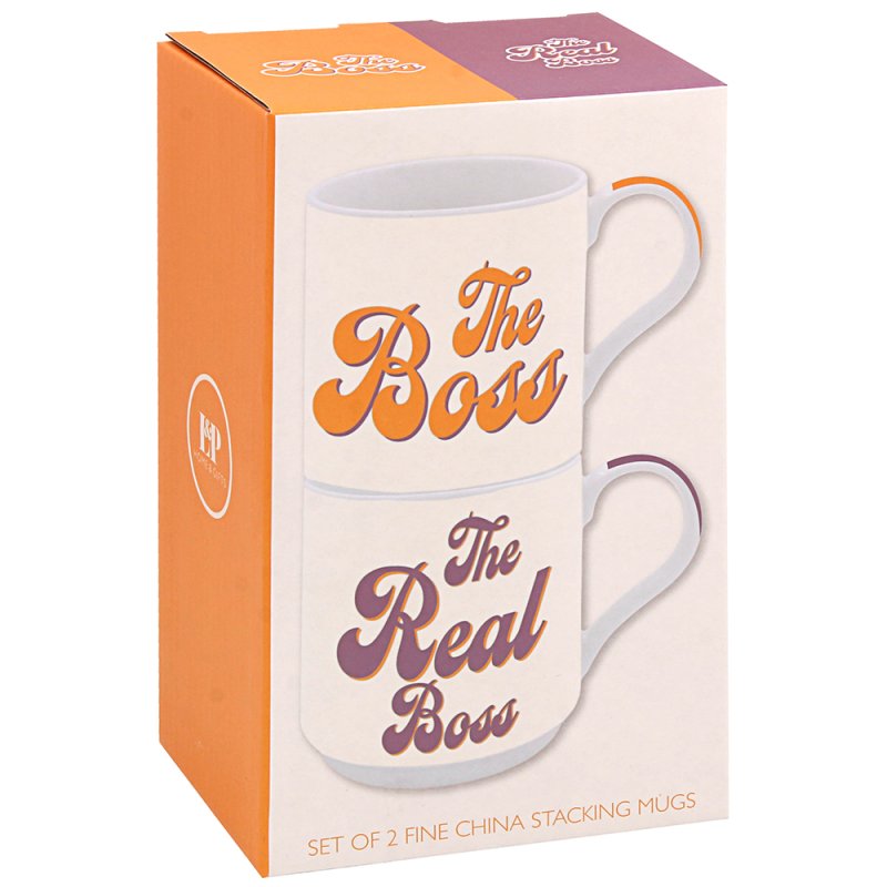 Lesser & Pavey BOSS & REAL BOSS STACKING MUGSSTACKING MUGS SET 2 LP96790