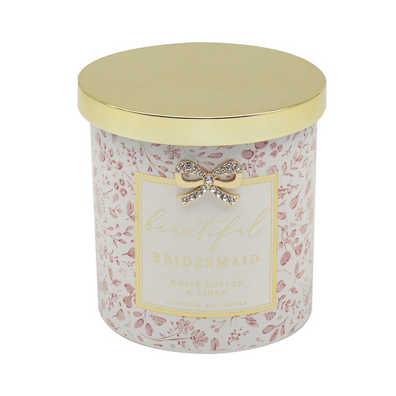 Lesser & Pavey BRIDESMAID CANDLE WHITE COTTON & LINEN 25HRS LP75412