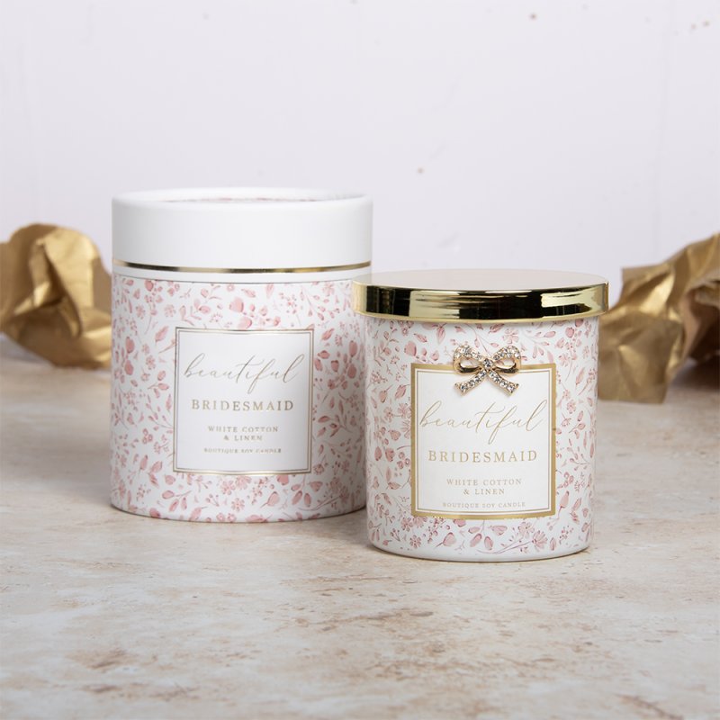 lesser & pavey BRIDESMAID CANDLE WHITE COTTON & LINEN 25HRS LP75412