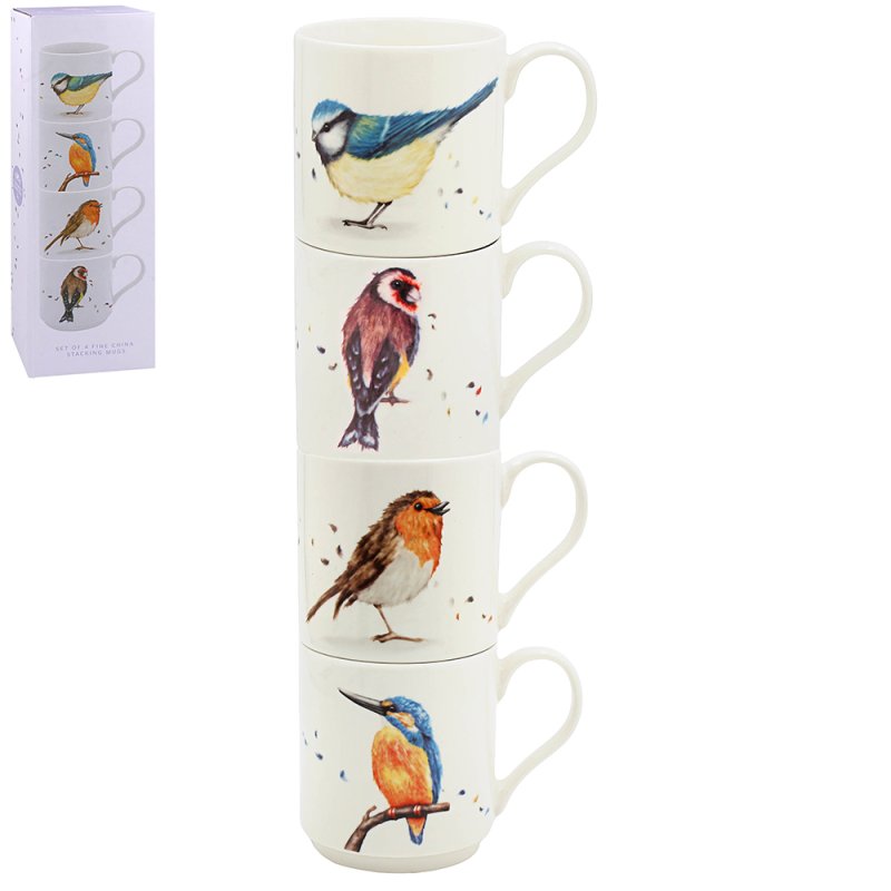 Lesser & Pavey BRITISH BIRDS STACKING MUGS S4 LP96736