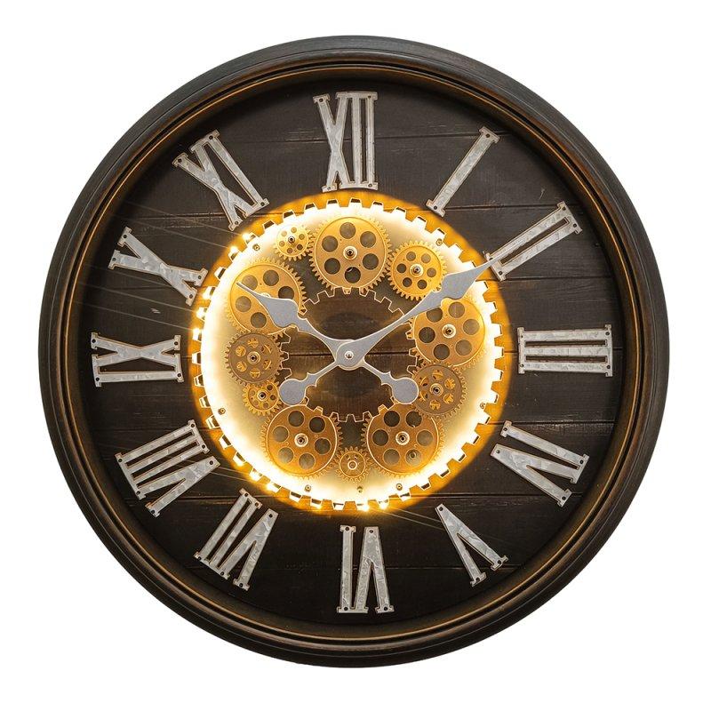 Lesser & Pavey COG CLOCK LIGHT UP BRONZE 58CM LP76491