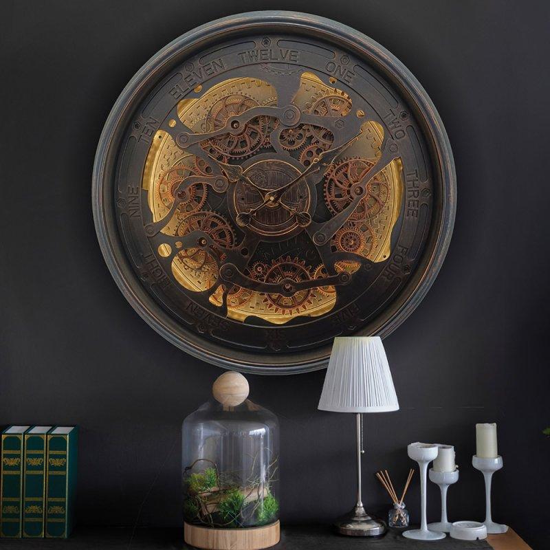 lesser & pavey COG CLOCK LIGHT UP BRONZE 76CM LP76495