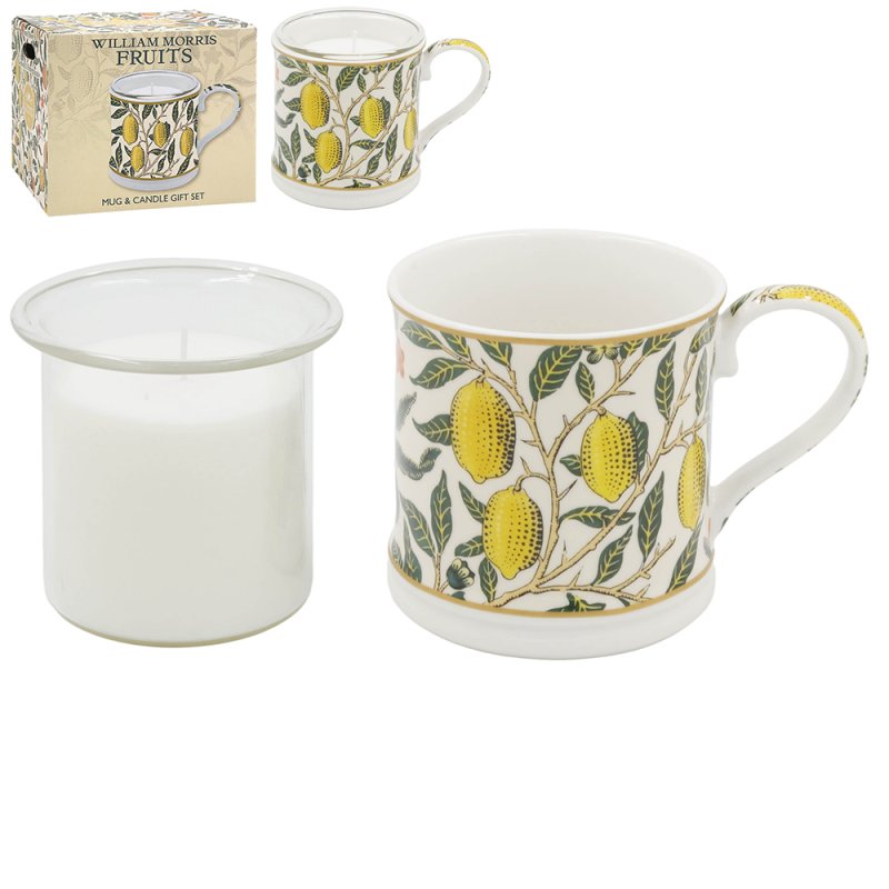 Lesser & Pavey FRUITS CANDLE GIFT SET Wm. MORRIS POMEGRANITE NOIR LP76661