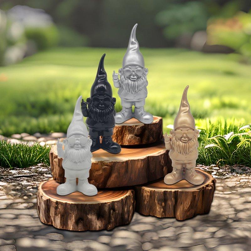 lesser & pavey GNOMES BEHAVING BADLY 4 ASST 15 CMS SILV/GLD/WHT/BLK LP75275