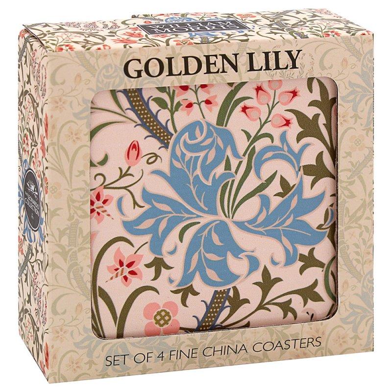 Lesser & Pavey GOLDEN LILY CERAMICCOASTERS S4Wm. MORRIS LP96028
