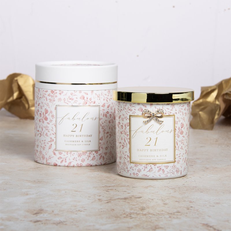 lesser & pavey HAPPY BIRTHDAY 21ST CANDLE CASHMERE & SILK LP75406