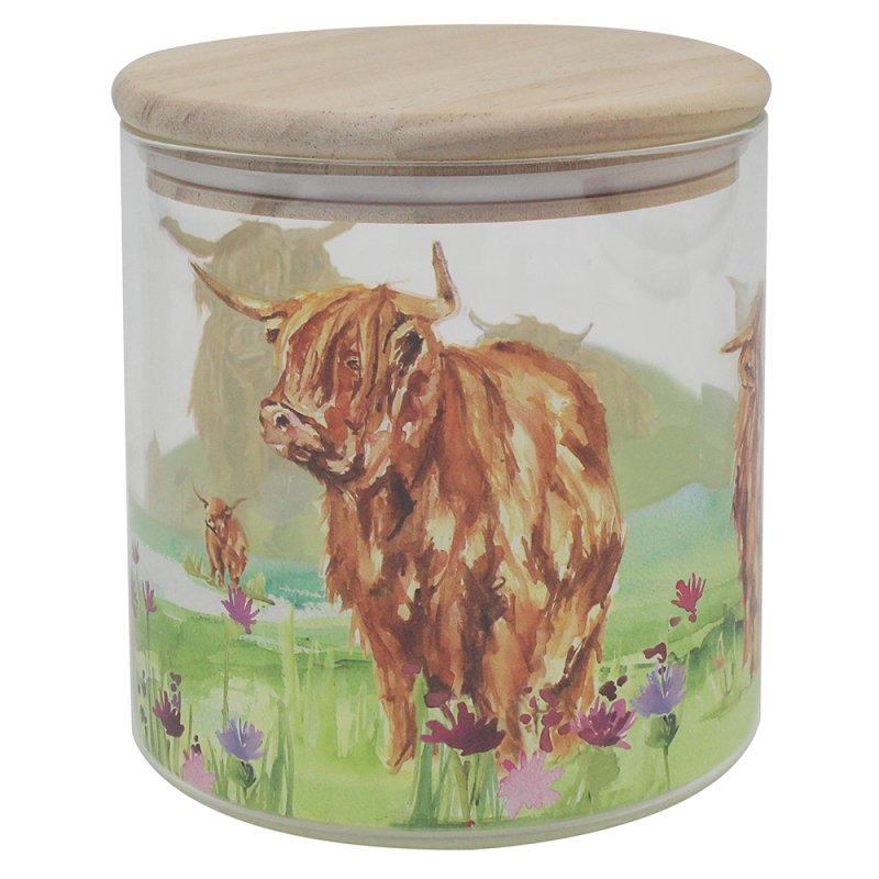 Lesser & Pavey HIGHLAND COW CANISTER SML GLASS LP76653