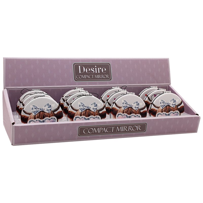 Lesser & Pavey HIGHLAND COW COMPACT MIRROR3AS LP76634