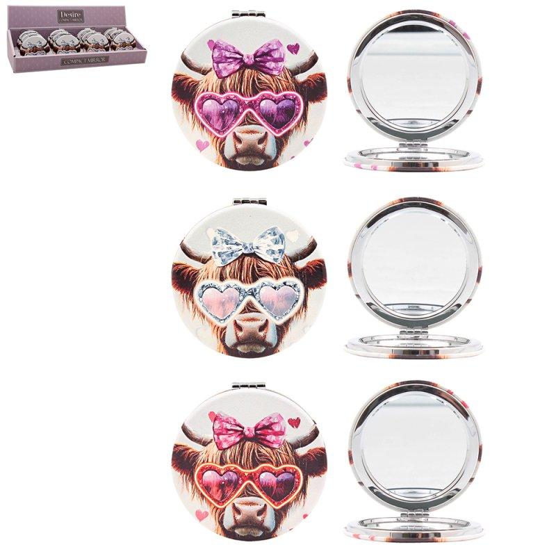 lesser & pavey HIGHLAND COW COMPACT MIRROR3AS LP76634