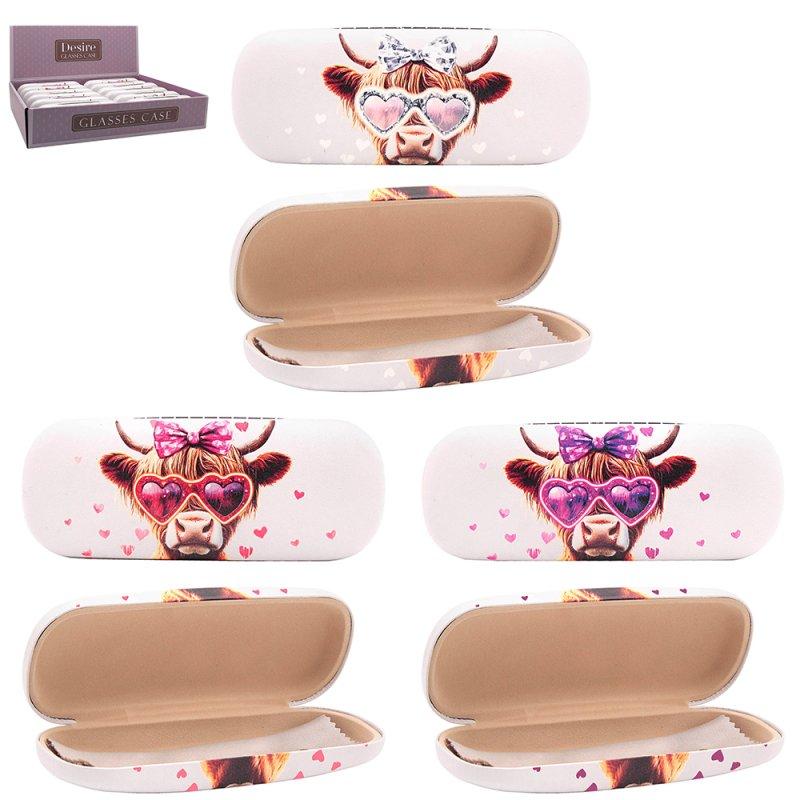 lesser & pavey HIGHLAND COW GLASSES CASE 3ASS LP76637