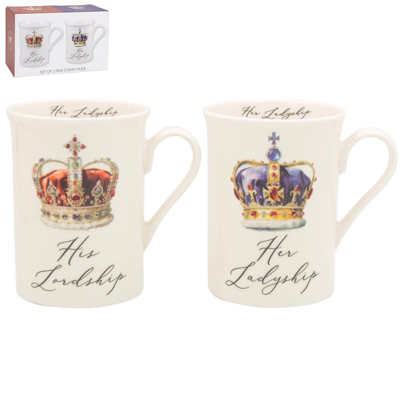 lesser & pavey HIS LORDSHIP&HER LADYSHIP MUGS SET 2 LP96813