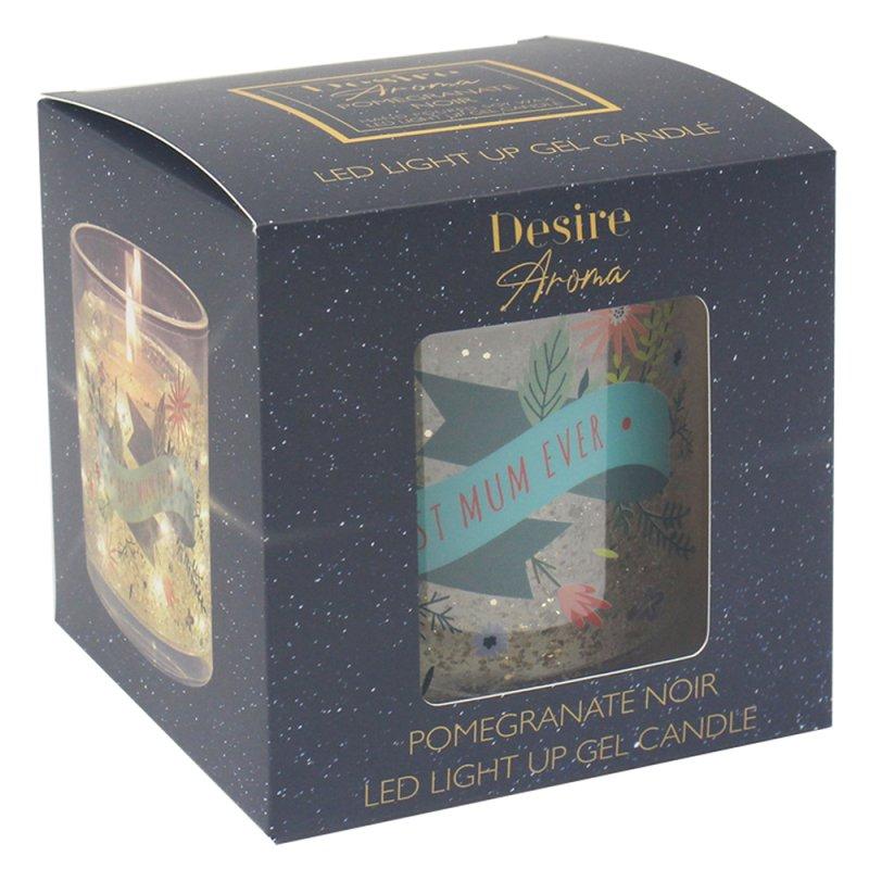 Lesser & Pavey LED GEL CANDLE BEST MUM EVER POMEGRANATE NOIR LP76709