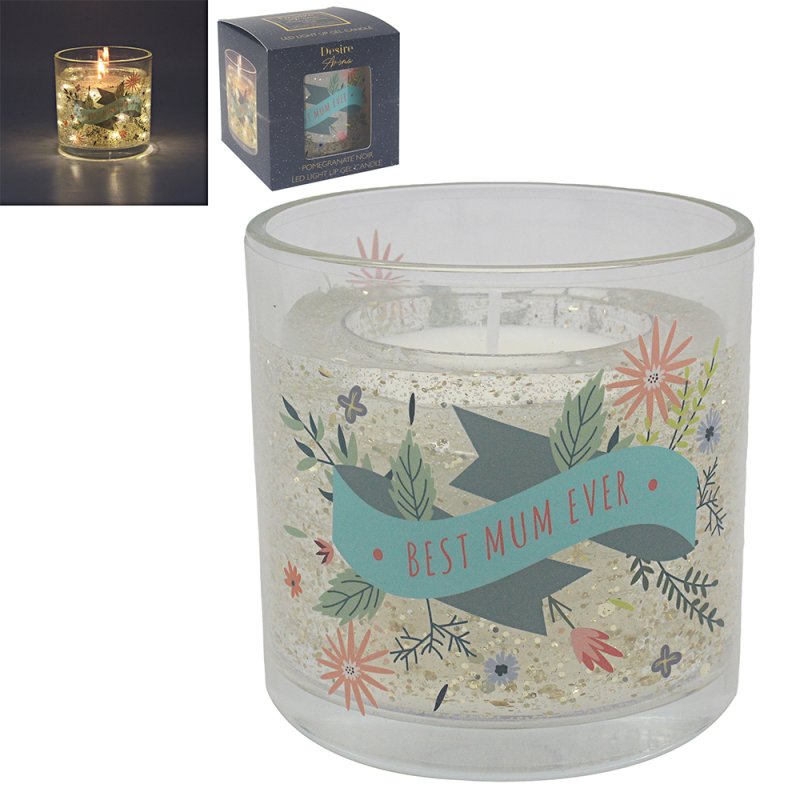 lesser & pavey LED GEL CANDLE BEST MUM EVER POMEGRANATE NOIR LP76709