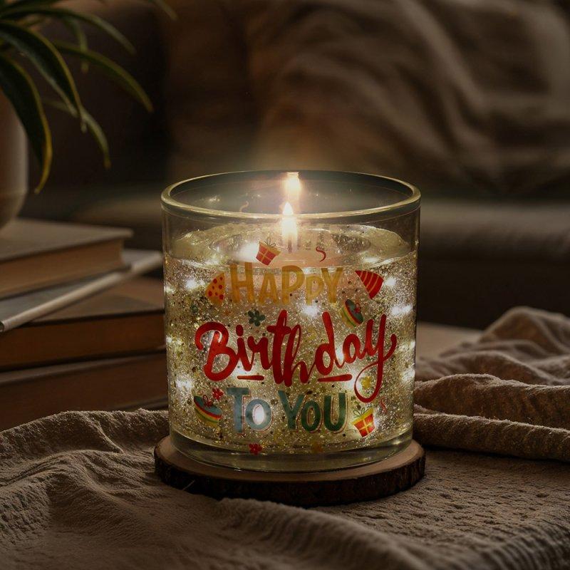Lesser & Pavey LED GEL CANDLE BIRTHDAY POMEGRANATE NOIR LP76710
