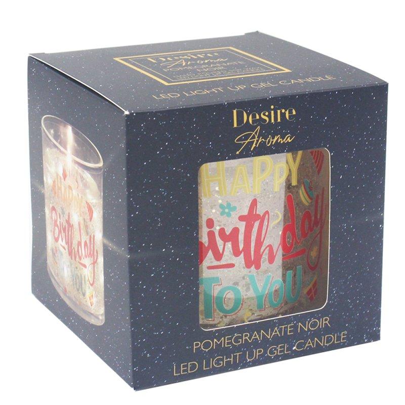 Lesser & Pavey LED GEL CANDLE BIRTHDAY POMEGRANATE NOIR LP76710