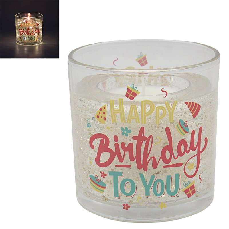 Lesser & Pavey LED GEL CANDLE BIRTHDAY POMEGRANATE NOIR LP76710