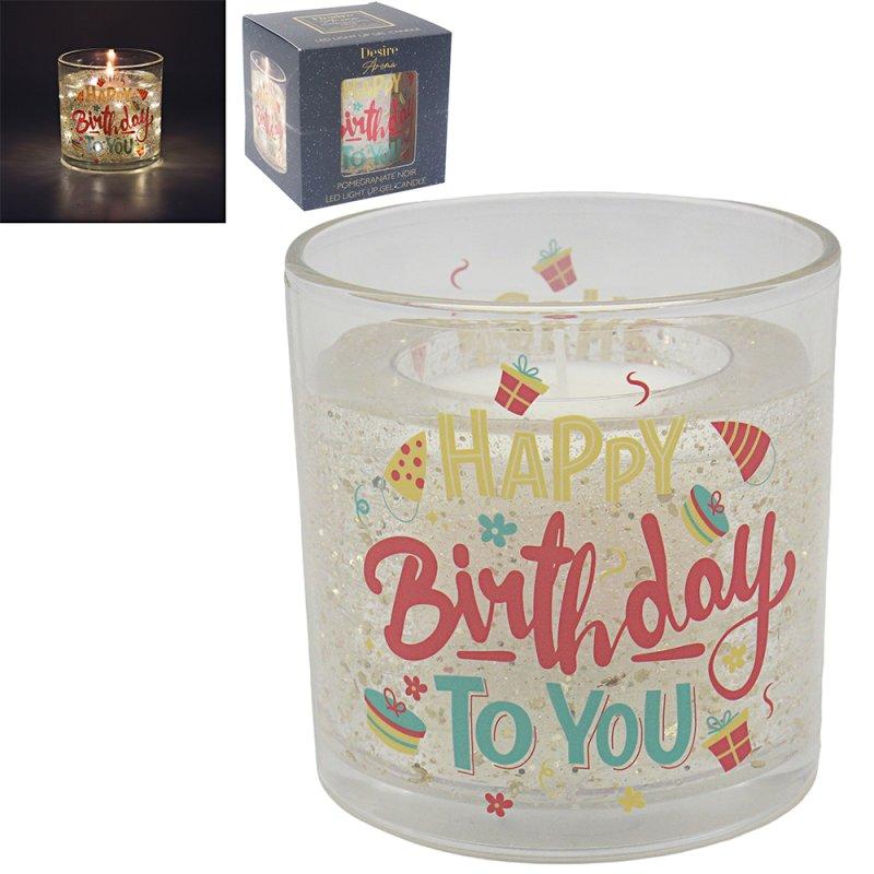 lesser & pavey LED GEL CANDLE BIRTHDAY POMEGRANATE NOIR LP76710