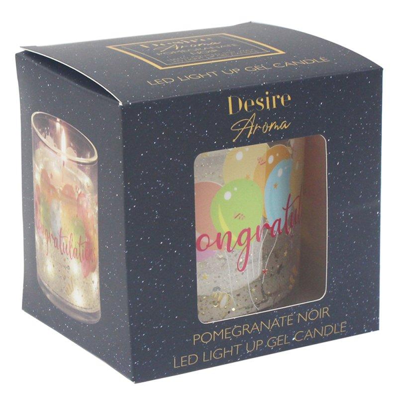 Lesser & Pavey LED GEL CANDLE CONGRATULATIONSPOMEGRANATE NOIR LP76711