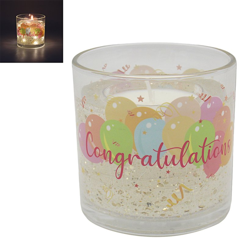 Lesser & Pavey LED GEL CANDLE CONGRATULATIONSPOMEGRANATE NOIR LP76711