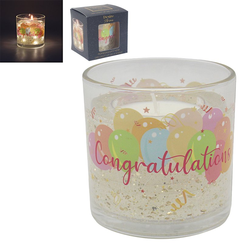 lesser & pavey LED GEL CANDLE CONGRATULATIONSPOMEGRANATE NOIR LP76711